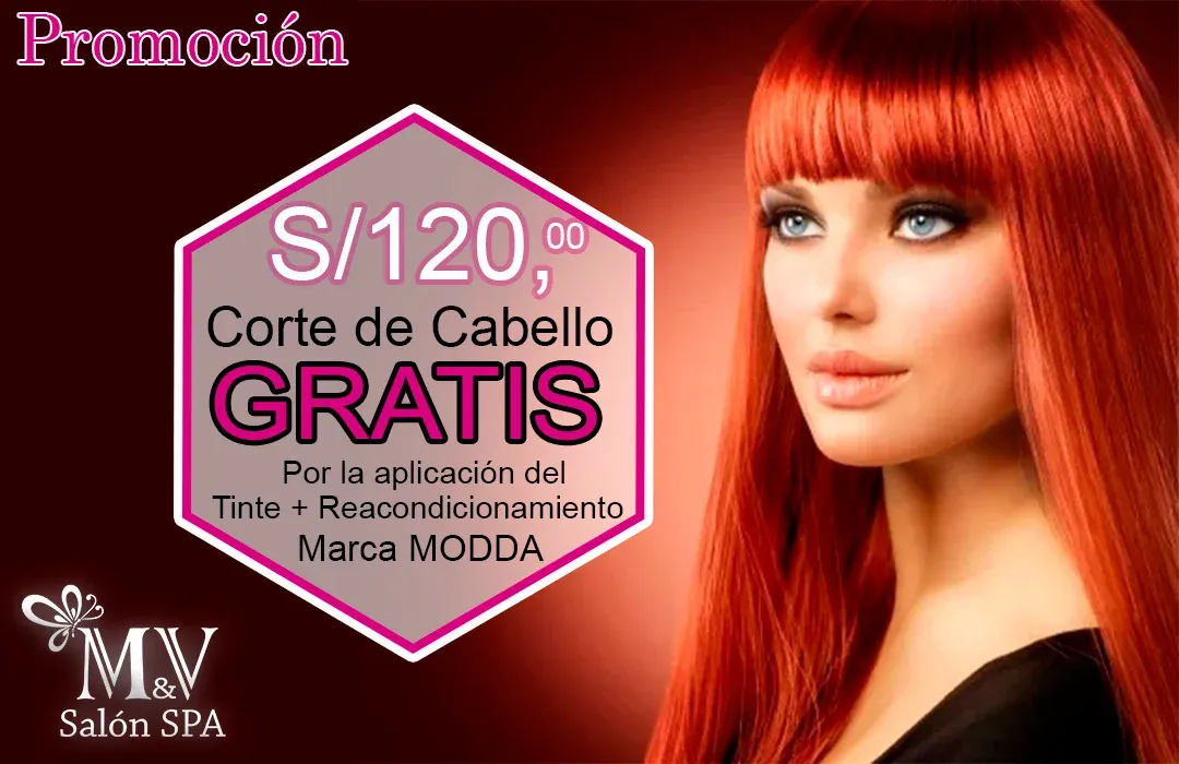 Promocion de tinte y corte.